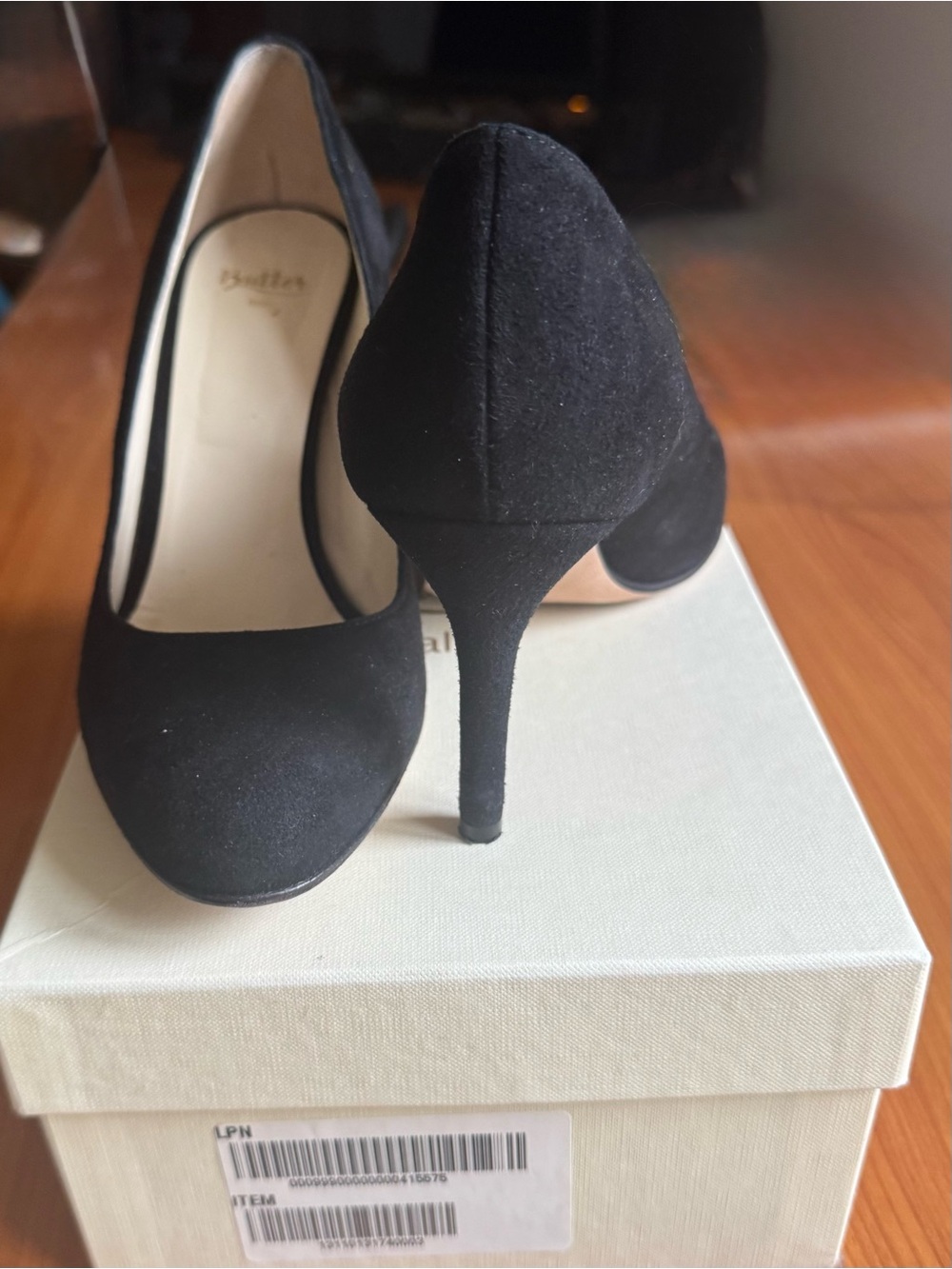 Butter Black Suede Stiletto Pumps